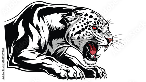 vector illustration of a leopard