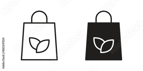 Eco bag icons concept. Vector Line Icon Design. Simple flat style