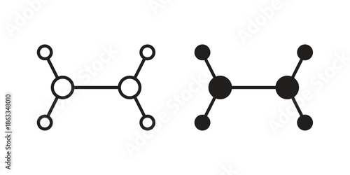Ethylene molecule icons concept. Vector Line Icon Design. Simple flat style
