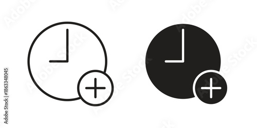Extra hours icons concept. Vector Line Icon Design. Simple flat style