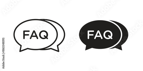 FAQ icons concept. Vector Line Icon Design. Simple flat style