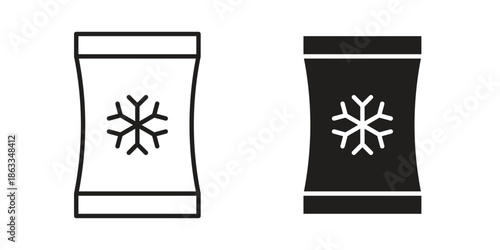 Frozen food bag icons concept. Vector Line Icon Design. Simple flat style