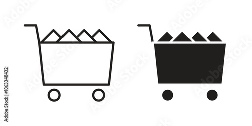 Full cart icons concept. Vector Line Icon Design. Simple flat style