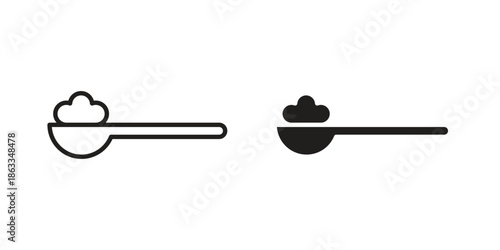 full spoon icons concept. Vector Line Icon Design. Simple flat style