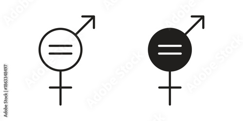 Gender equality icons concept. Vector Line Icon Design. Simple flat style