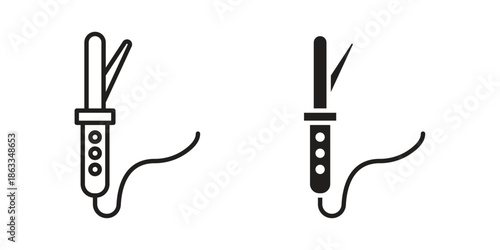 Hair curler icons concept. Vector Line Icon Design. Simple flat style