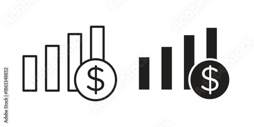 High revenue icons concept. Vector Line Icon Design. Simple flat style