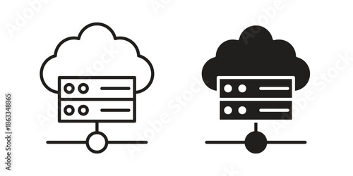 Hosting icons concept. Vector Line Icon Design. Simple flat style
