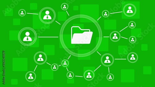 Wallpaper Mural Business button file icon network. People communication chain system animation background. 4k video Torontodigital.ca