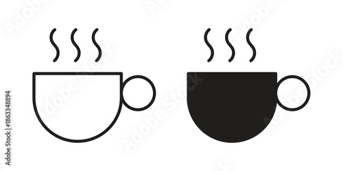 Hot tea icons concept. Vector Line Icon Design. Simple flat style