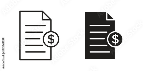 Invoice icons concept. Vector Line Icon Design. Simple flat style