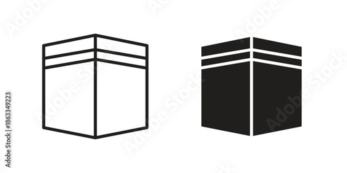 Kaaba icons concept. Vector Line Icon Design. Simple flat style