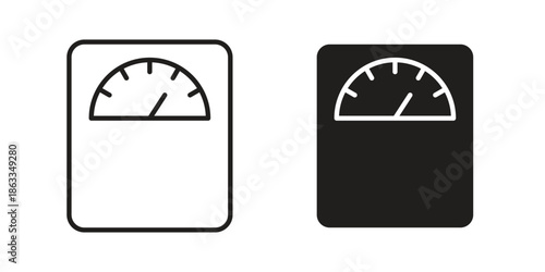 Kitchen scales icons concept. Vector Line Icon Design. Simple flat style