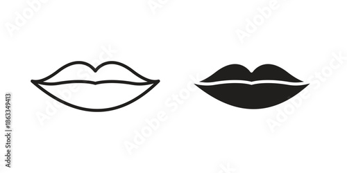 Lips icons concept. Vector Line Icon Design. Simple flat style