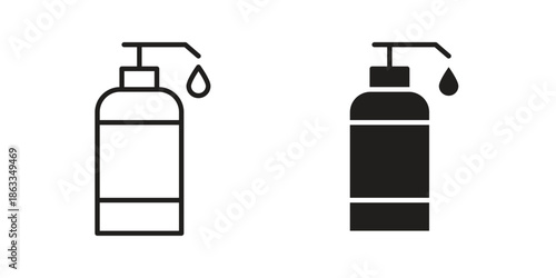Liquid soap bottle icons concept. Vector Line Icon Design. Simple flat style