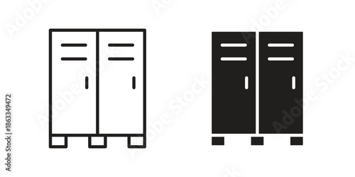 Locker icons concept. Vector Line Icon Design. Simple flat style