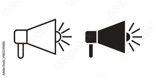Megaphone icons concept. Vector Line Icon Design. Simple flat style