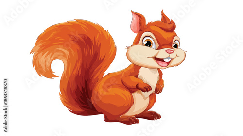 Cheerful Cartoon Squirrel Posing with a Smiling Expression Vector Illustration