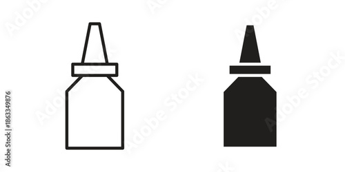Nasal spray bottle icons concept. Vector Line Icon Design. Simple flat style