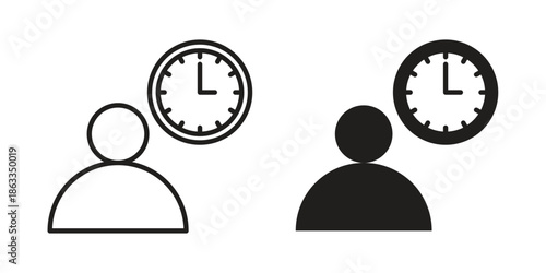 Office hours icons concept. Vector Line Icon Design. Simple flat style