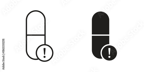 Overdose icons concept. Vector Line Icon Design. Simple flat style
