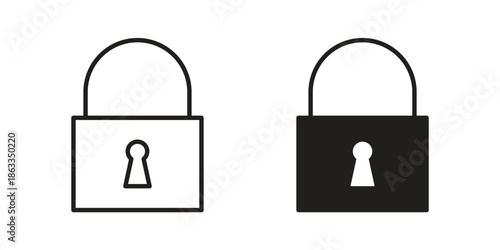Padlock icons concept. Vector Line Icon Design. Simple flat style