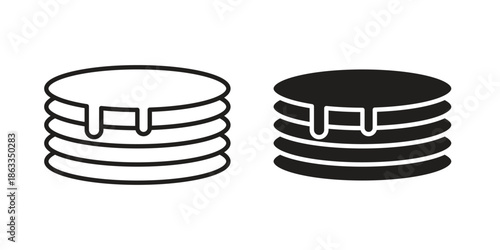 pancakes icons concept. Vector Line Icon Design. Simple flat style