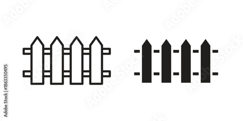 Plank fence icons concept. Vector Line Icon Design. Simple flat style