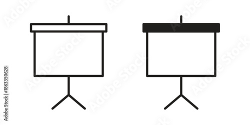 Presentation board icons concept. Vector Line Icon Design. Simple flat style