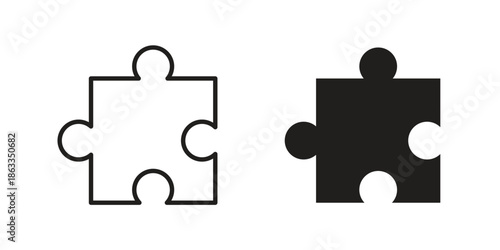 Puzzle icons concept. Vector Line Icon Design. Simple flat style