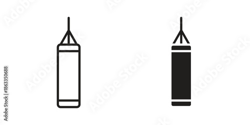 Punching bag icons concept. Vector Line Icon Design. Simple flat style