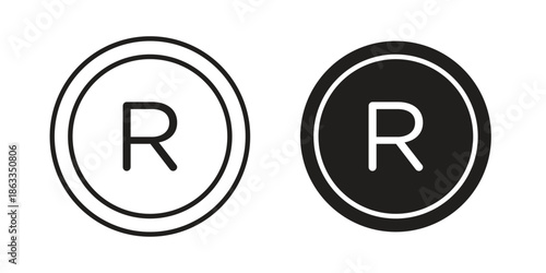 Registered trademark icons concept. Vector Line Icon Design. Simple flat style