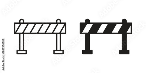 Roadblock icons concept. Vector Line Icon Design. Simple flat style