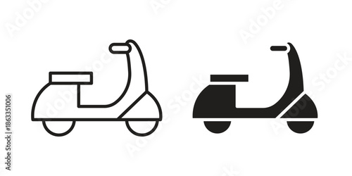 Scooter bike icons concept. Vector Line Icon Design. Simple flat style