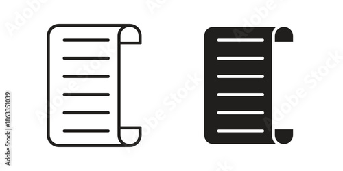 Scroll paper icons concept. Vector Line Icon Design. Simple flat style