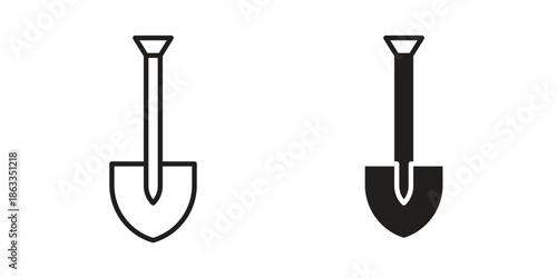 Shovel icons concept. Vector Line Icon Design. Simple flat style