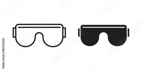 Ski goggles icons concept. Vector Line Icon Design. Simple flat style