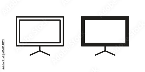 smart Television icons concept. Vector Line Icon Design. Simple flat style