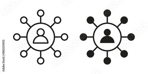 Stakeholders icons concept. Vector Line Icon Design. Simple flat style
