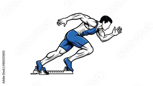 A dynamic illustration of a runner in motion a striking silhouette