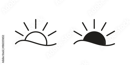Sunrise icons concept. Vector Line Icon Design. Simple flat style