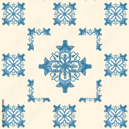 Seamless Botanical Pattern with Hand Drawn Floral Elements