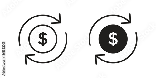 Turnover icons concept. Vector Line Icon Design. Simple flat style
