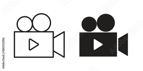 TV camera icons concept. Vector Line Icon Design. Simple flat style