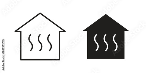 Underfloor heating icons concept. Vector Line Icon Design. Simple flat style