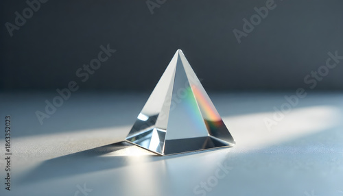 Glass Prism Reflecting Light on Dark Background Symbolizing Science with Clarity and Creative Vision