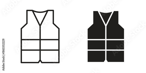 Vest jacket icons concept. Vector Line Icon Design. Simple flat style