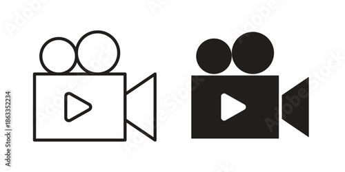 Video camera icons concept. Vector Line Icon Design. Simple flat style