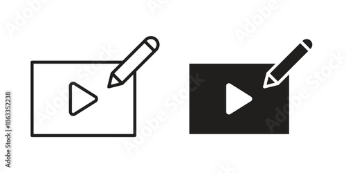 Video editing icons concept. Vector Line Icon Design. Simple flat style