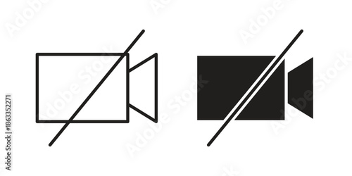 Video off icons concept. Vector Line Icon Design. Simple flat style